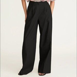 High Waist Black Linen Trousers